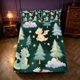 thumbnail image 5 of Manfei Dreamy Watercolor Dragon Animals Bed Sheets,Cute Cloud Full Size Sheets,Blue Yellow,4pcs,1 Flat Sheet,1 Fitted Sheet and 2 Pillowcases, 5 of 6