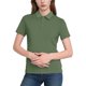 thumbnail image 1 of Tops Casuales de Negocios para Mujeres con Solapa de Manga Corta, Camisa con Botón Clásico para Uso Diario de Verano de Oficina, 1 of 6