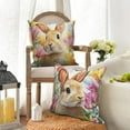 thumbnail image 5 of Dashan Easter Bunny Throw Pillow Covers 18x18 Set of 2,Cute Rabbit Flower Decorative Pillow Cases for Bedroom Sofa Couch, 5 of 6