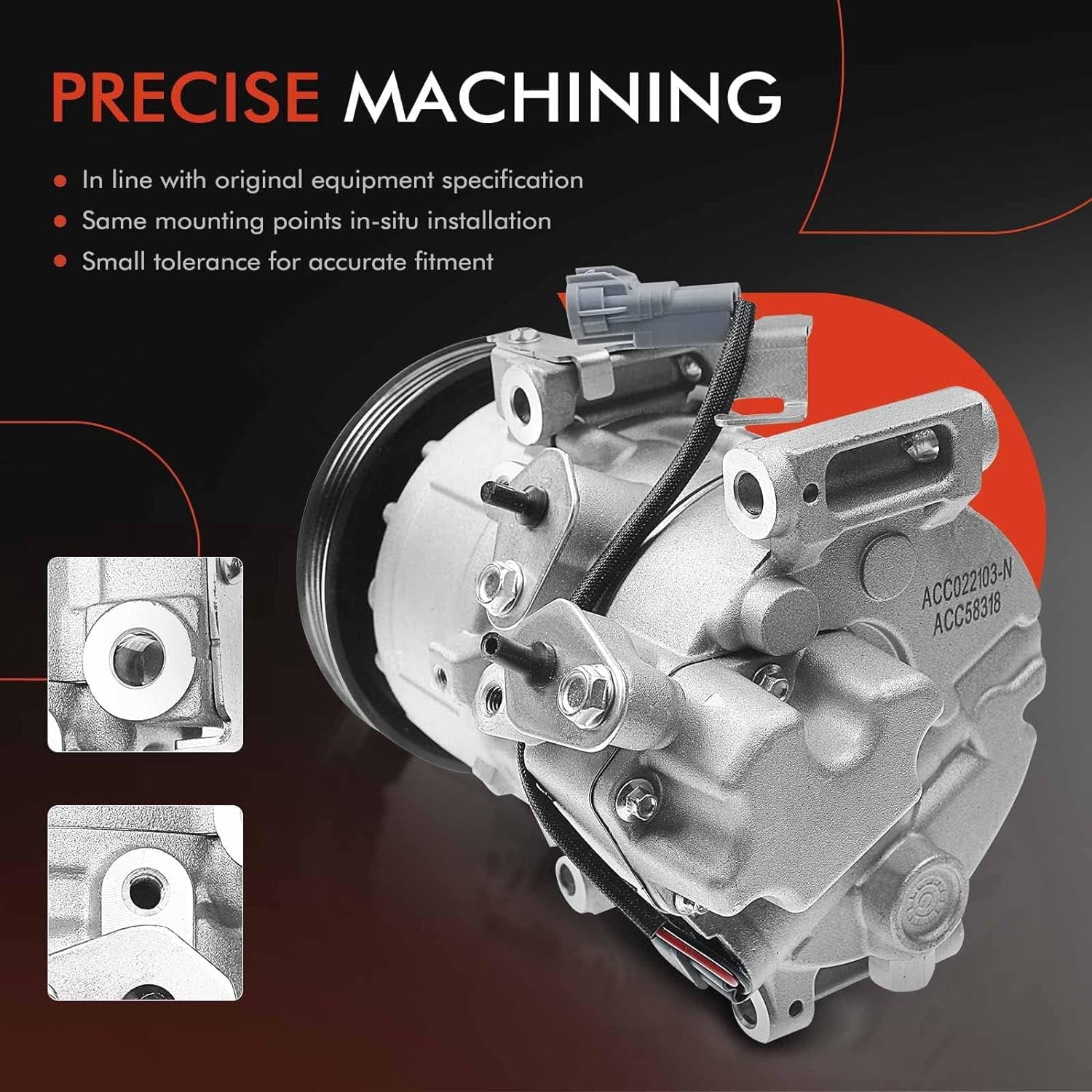 A-Premium AC Compressor with Clutch Compatible with Toyota Yaris 2007-2012 L4 1.5L