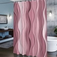 thumbnail image 3 of Abstract Shower Curtains for Bathroom, Pink Gradient Waves Beach Lines Washable Fabric Shower Curtain with Hooks Waterproof Bathroom Decor Sets, 60 x 72 Inches, 3 of 9