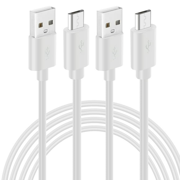 Uxcell Lot de 2 Câbles d'Extension USB vers Micro USB de 23 Pieds, Long Câble de Charge, Blanc