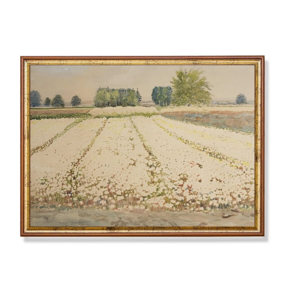 Vintage Wheat Field Landscape Farmhouse Wall Art Home Decor, 8x12 UNFRAMED