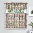 thumbnail image 2 of Kitchen Curtains and Valance Set 36 Inch Tier Pioneer Colorful Floral 3 Pieces Set Dining Room Small Curtain Drapes Cafe Curtains Valance for Home Decor Rod Pocket, 2 of 6