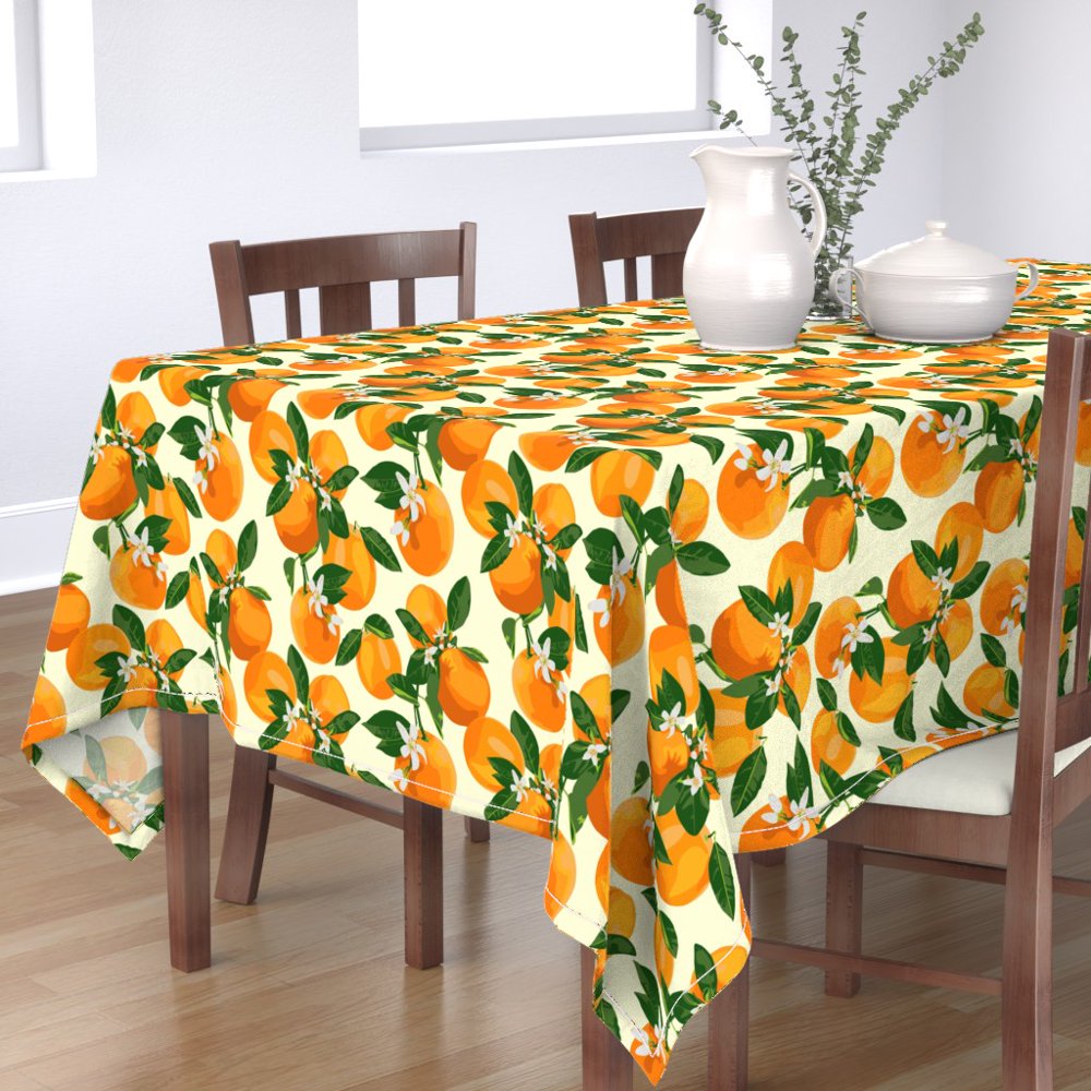 Tablecloth Oranges Citrus Fruit Summer Tropical Food Orange Cotton