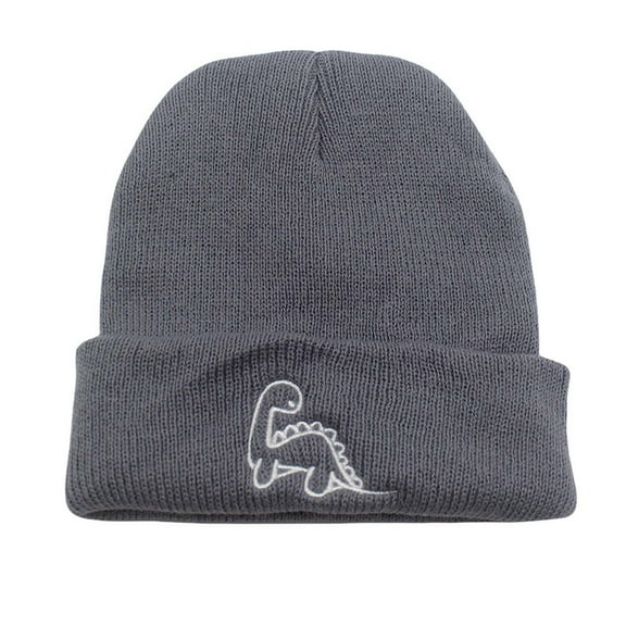 Toddler Beanie Cute Dinosaur Pattern Winter Hat Knit Boys Girls Warm Baby Embroidered Beanies Cap for 1-5 Years