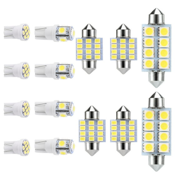 iMountek 14Pcs T10 31mm 41mm Festoon LED Light Bulb Interior Dome Map LED Lights License Plate Trunk Side Positioning Lights 6000K White