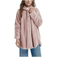 thumbnail image 5 of SHTXOZHI Kids Boys Girls Sherpa Fleece Jacket Long Sleeve Button Down Plush Coat Winter Hooded Outerwear, 5 of 6
