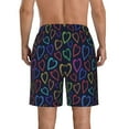 thumbnail image 3 of Bixox Men's Colored Hearts printing Casual Classic Fit Short Summer Beach Shorts, 3 of 6