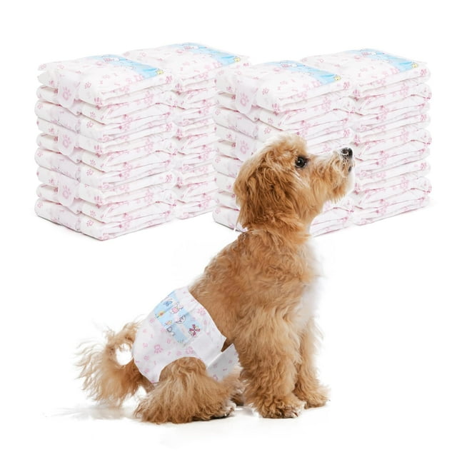 Pañales desechables para perros FUNLIYING para mujer, 90 unidades, talla S, rosa