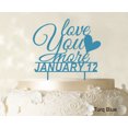 thumbnail image 1 of Love You More Wedding Cake Topper Personalized Turq. Blue Cake Topper Cake Decorations Color Option Available 6-7 Inches Wide, 1 of 1