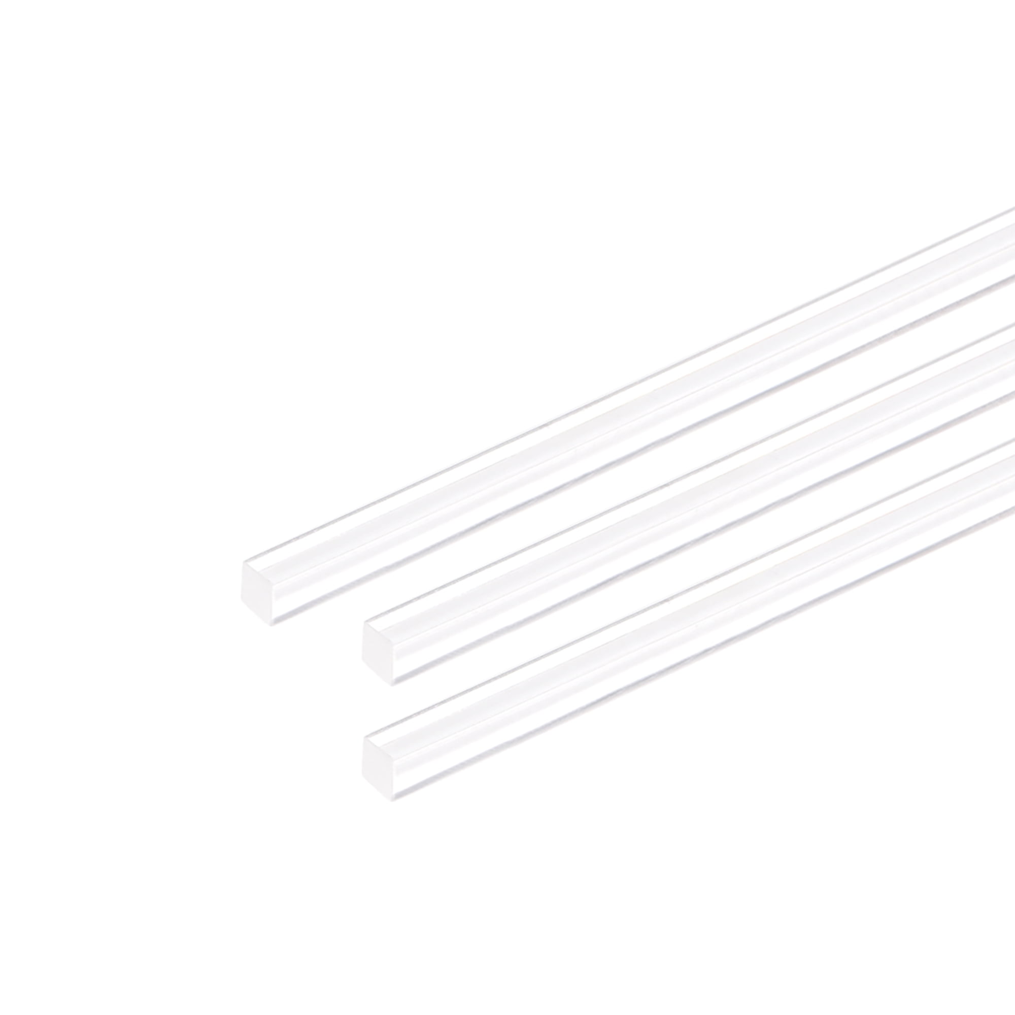 Acrylic Square Rod,5mmx5mmx20inch Clear Plastic Rod Solid PMMA Bar 3pcs
