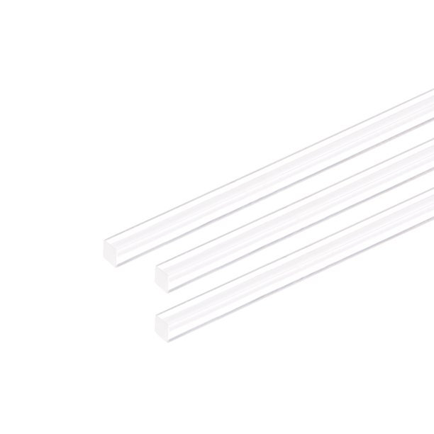 Acrylic Square Rod,5mmx5mmx20inch Clear Plastic Rod Solid PMMA Bar 3pcs