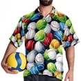 thumbnail image 4 of Tennis Men's Short Sleeve Beach Shirts, Casual Printed Button Down, Summer Unisex Spread Collar Tops, 4 of 6