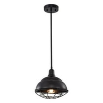 Warehouse of Tiffany Black 1-Light Bowl Metal Shade Pendant Light HM183/1MB