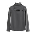 thumbnail image 2 of Wowcloth Women's Velour High Neck Long Sleeve Shirt, Loose Fit and Slimming, Versatile Base Layer for Casual and Everyday Wear, 2 of 5