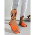 thumbnail image 3 of Women's Orange Snake Print Flat Sandals, Orange Women's Flat Sandals, 3 of 5