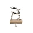 thumbnail image 1 of Metal Stocking Hanger On Mango Wood Base (Reindeer), 1 of 2