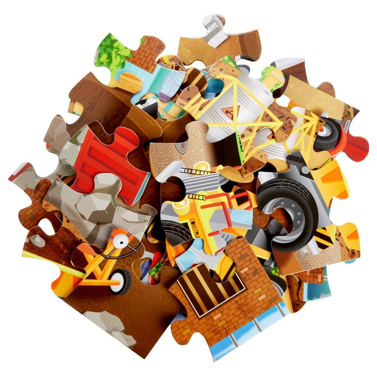 Blue Panda Construction Floor Puzzle for Kids Ages 3-5 and 4-8