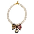 thumbnail image 2 of Tnobhg Pet Necklace Adjustable Pet Fake Pearl Collar with Cute Bow Pendant Stylish Dog Cat Jewelry Accessories, 2 of 8