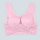 thumbnail image 3 of WILLBEST Paquete De Brasier Para Mujer Sujetador De Mujer Con Hebilla Frontal, Borde De Encaje, Sin Aro De Acero, Ajuste Sin Costuras, Para Yoga, Dormir, Talla Grande 1696, 3 of 3