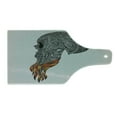 thumbnail image 2 of Indie Cutting Board, Abstract Skull with Floral Ornaments and Red Beard Patterns Punk, Decorative Tempered Glass Cutting and Serving Board, Wine Bottle Shape, Black Pale Grey Orange, by Ambesonne, 2 of 5