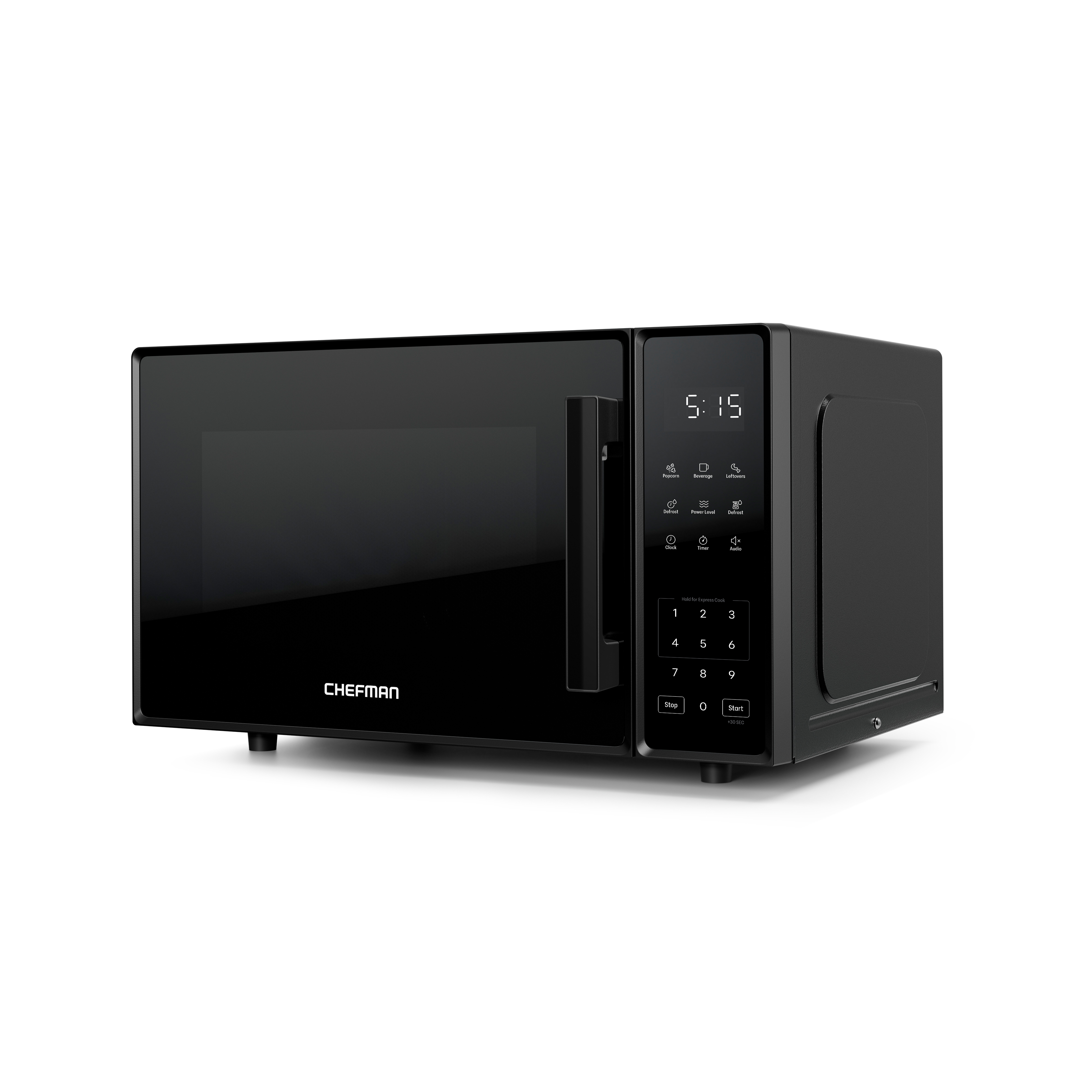 Chefman Countertop Microwave Oven 1.1 Cu. Ft., 1000 Watts with 6 Presets and 10 Power Levels - Black