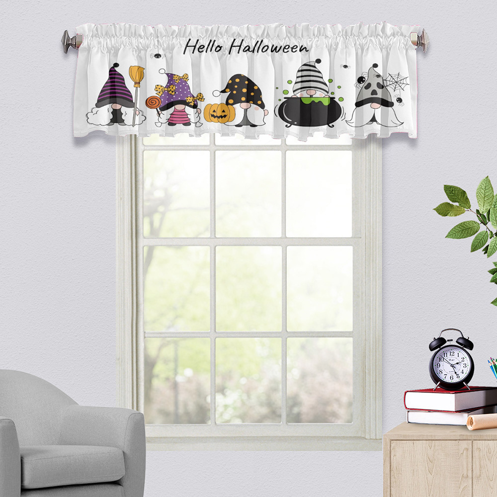 CUH Halloween Kitchen Curtains Decor Blackout Modern Bedroom Rod Pocket