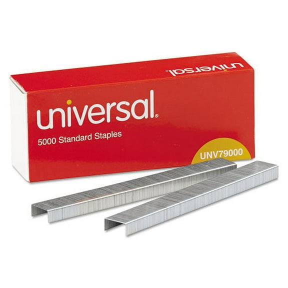 2Pc Universal Standard Chisel Point Staples, 0.25" Leg, 0.5" Crown, Steel, 5,000-Box, 5 Boxes-Pack, 25,000-Pack