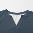 thumbnail image 6 of Womens Tops 3/4 Sleeve Tops For Summer Notched V Neck Plain T Shirts Casual Cute Three Quarter Length Blouses Blouses For Women, 6 of 6