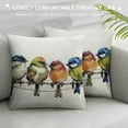 thumbnail image 3 of PRATYUS  Watercolor Birds Pillows Decorative Throw Pillows ,Hand-Painted Oil Painting Rustic Birds Square Pillow Cases,Cute Colorful Spring Summer Decorations for Home Couch Sofa Outdoor, 3 of 5