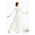 thumbnail image 3 of Women Praise Dance Dress Liturgical Long Sleeve Church Dancewear Metallic Costume Fit Full, 3 of 6