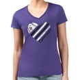thumbnail image 4 of Women's G-III 4Her by Carl Banks  Purple Colorado Rockies Super-Slim Fit Lightweight Heart V-Neck T-Shirt, 4 of 5