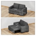 thumbnail image 2 of CHITOOMA 60'' Linen Pull Out Sofa Bed Convertible Sleeper Couch with Charging Port, Upholstered Sectional Sofa with 2 Pillows, Reclining Sofas for Living Room, Gray, 2 of 11
