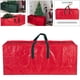 thumbnail image 2 of Bolsa grande para guardar árboles de Navidad, resistente y duradera, impermeable, apta para árboles artificiales de hasta 2,74 m (9 pies). Rojo_165x76x38cm, 2 of 9