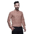 thumbnail image 3 of BESTMAN Mens Short KurtaÂ&nbsp;ShirtÂ&nbsp;India Printed Roll Up Long SleeveÂ&nbsp;Shirts, 3 of 6