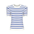 thumbnail image 7 of QUINDOS Woman T Shirts Blue Striped Short Sleeve Summer Tops for Women Vacation Crew Neck Tops, 7 of 7