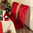 thumbnail image 4 of Chair Covers for Dining Chairs Set of 4,Velvet Burgandy Stretch Dining Room Chair Cover Kitchen Parsons Chair Slipcovers (Pack of 4, Velvet Burgandy), 4 of 6