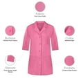 thumbnail image 4 of Panda Uniform by HeedFit Women's 32" 3/4 Sleeve Lab Coat with Multi-Colored Plus Size L Pink, 4 of 6