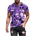 thumbnail image 4 of LYXSSBYX Big and Tall Mens Shirts Short Sleeves Clearance Casual Men's Geometry Print T Shirt Tee Graphic Tee Outdoor Daily Vacation Short Sleeve Crew Neck Shirt Spring Fall Clothing Apparel, 4 of 6