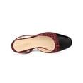 thumbnail image 4 of BLISSFUL STEP Women's Plaid Cap Toe Slingback Block Heel Pumps, 4 of 7