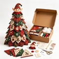 thumbnail image 3 of New DIY Quilted Christmas Tree Kit, 3D Fabric Patchwork Craft Set for Beginners, Handmade Tabletop Holiday Decor, Ideal for Home Mantel Table Office Display.Elf, 3 of 7