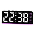 thumbnail image 2 of Reloj despertador digital con luz ambiental, moderno, fácil de usar, con pantalla semanal, multifuncional, para dormitorio, sala de estar, dormitorio, Luz rosa, 2 of 8
