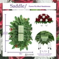 thumbnail image 2 of Sympathy Silks Artificial Cemetery Flowers 30" Red Open Rose/White Mum Saddle for Headstone, 2 of 9