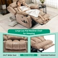 thumbnail image 6 of VIVIJASON Tall Man Large Dual Motor Power Lift Recliner Chair with Extended Footrest, Oversized Lay Flat Sleeper Electric Recliner W/Heat & Massage, Lumbar Pillow, USB & Type-C Ports, Plush Brown, 6 of 8