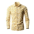 thumbnail image 2 of Leesechin Mens Floral Print Dress Shirt Flower Pattern Slim Fit Long Sleeve Button Down Shirts M-2XL, 2 of 5
