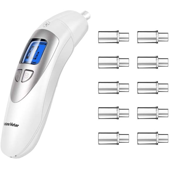 G3C10758LKetone Breathalyzer, Ketogenic Breath Ketosis Breath Ketone Analyzer with 10 Mouthpiece(White)