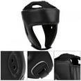 thumbnail image 3 of Boxing Helmet PU, Head Guard Sanda Kickboxing Leather Adjustable Training DefenseBlack Large Size, 3 of 8