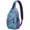 Colorful, variant on Aloha Hawaiian Sling Backpack for Travel and Hiking, Lightweight Crossbody Bag with Jungle Leaves, Tropical Palm Print, Colorful Botanical Beach Vacation Design