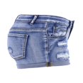 thumbnail image 3 of Women Ripped Denim Jean Shorts Mid Waist Rolled Cuff Distressed Stretchy Short Jeans Summer Jeans, 3 of 8